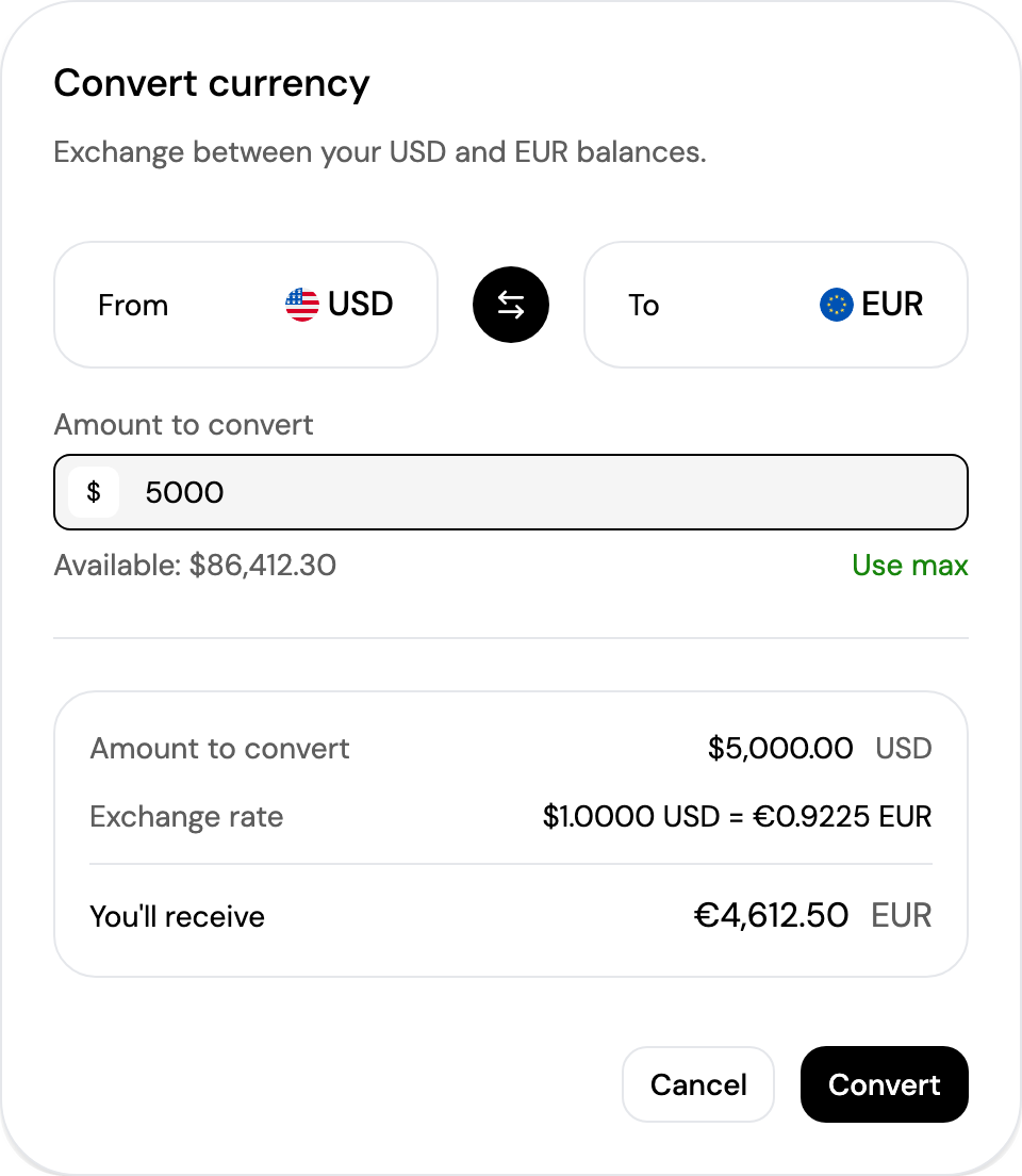 Convert currency