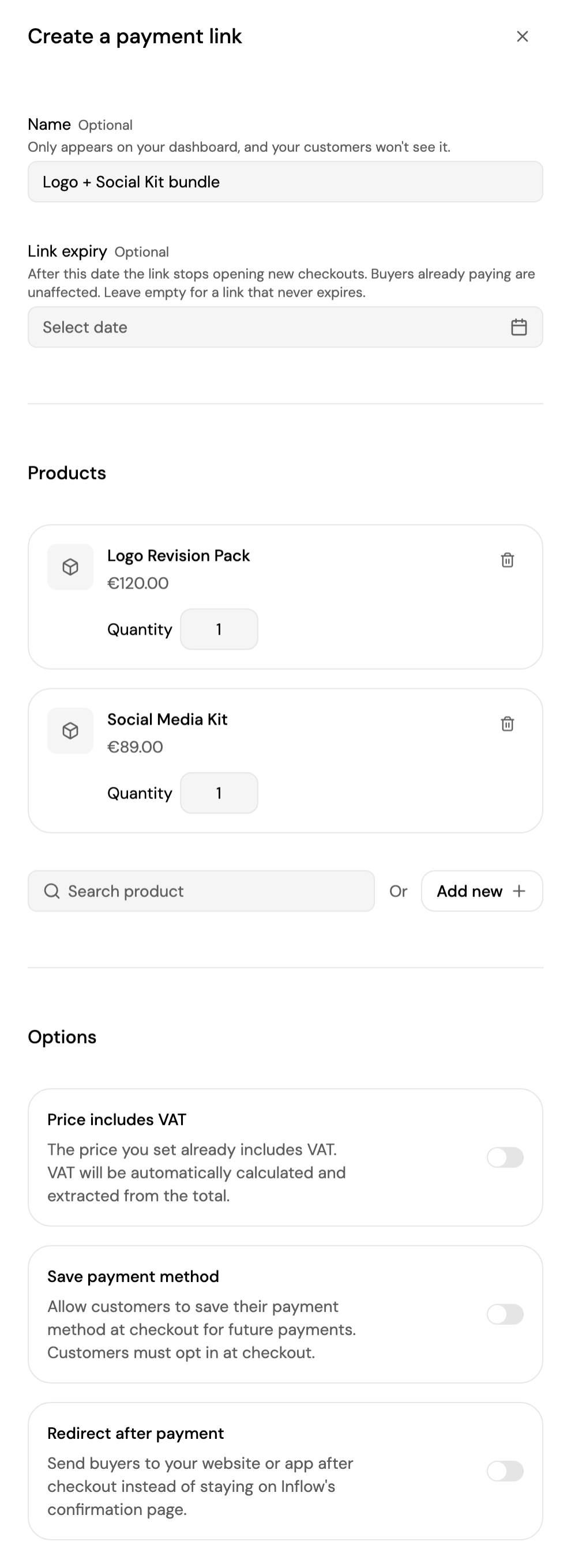 Create a payment link